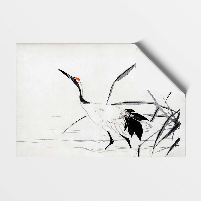 Japanese Crane by Mochizuki Gyokusen - Frameless Print, 42 cm H x 29.7 cm W