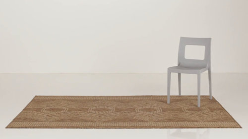 Kendall Geometric Indoor / Outdoor Tan Area Rug Mistana Rug Size: Rectangle 4' x 6