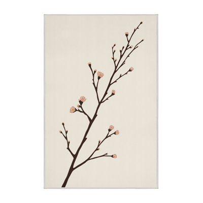 Soft Plush Esquibel Easter Modern & Contemporary Abstract Area Rug in Beige – White Binding