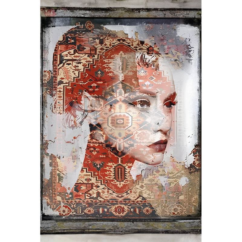 Tapis décoratif à motif abstrait femme, Rectangle 4 pi 11,06 po x 7 pi 6,55 po