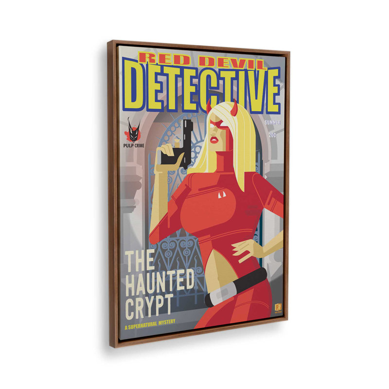 Red Devil Detective, Noyer, Impression encadrée sans passe-partout, H 12,75 po x l 8,75 po