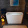 48'' x 27.5'' Freestanding Rectangular Bathtub with Integrated Seat, Non-Slip, for Small Spaces