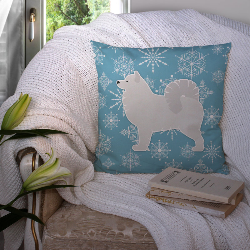 Winter Snowflakes Indoor/Outdoor Throw Pillow, 14" H x 14" W x 3" D