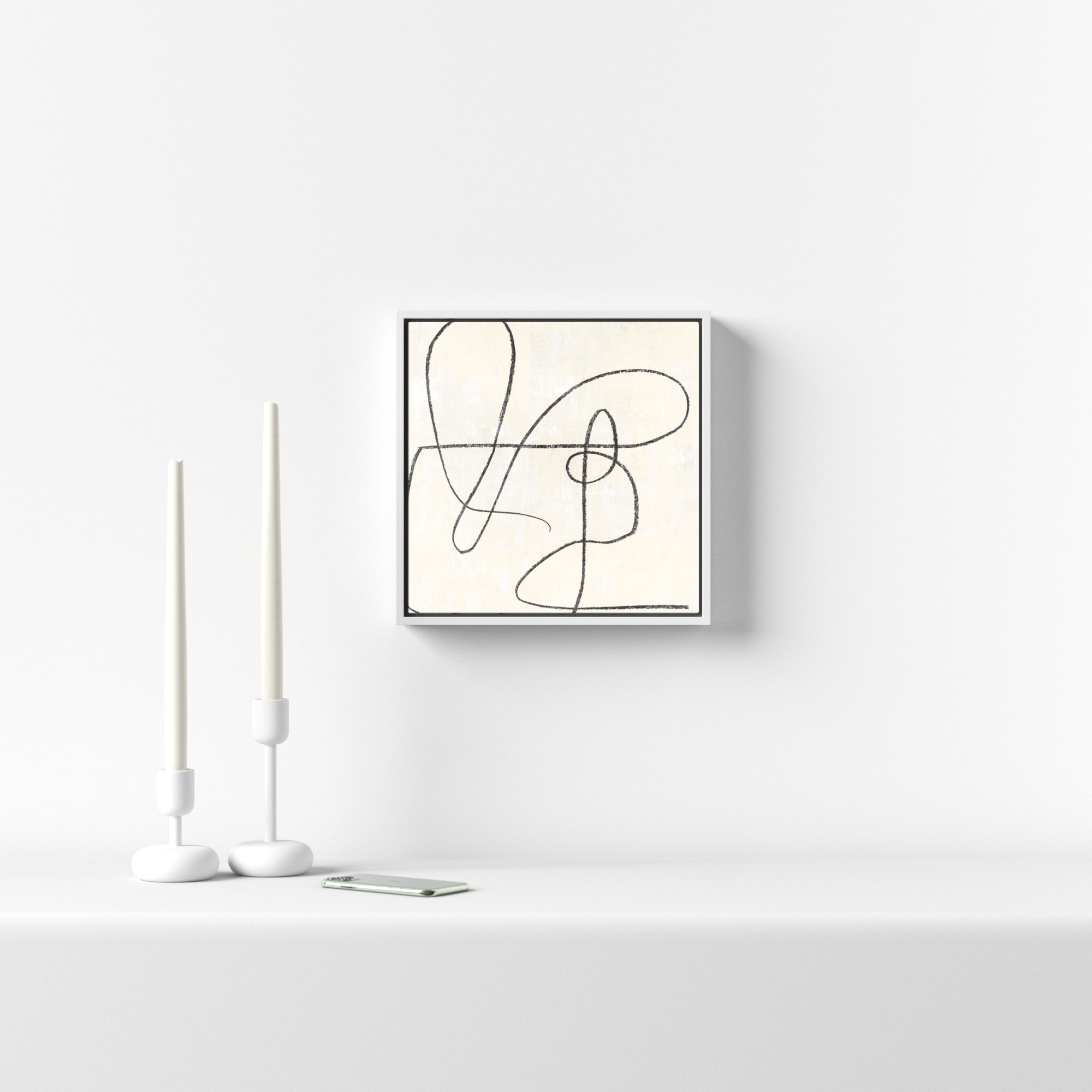 Juxtaposing, White, 13.5" H x 13.5" W