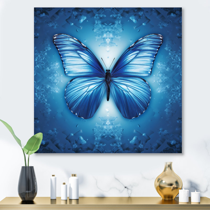 Diamond Butterfly III - Animals Metal Wall Art Living Room, H 16 po x l 16 po x P 1 po