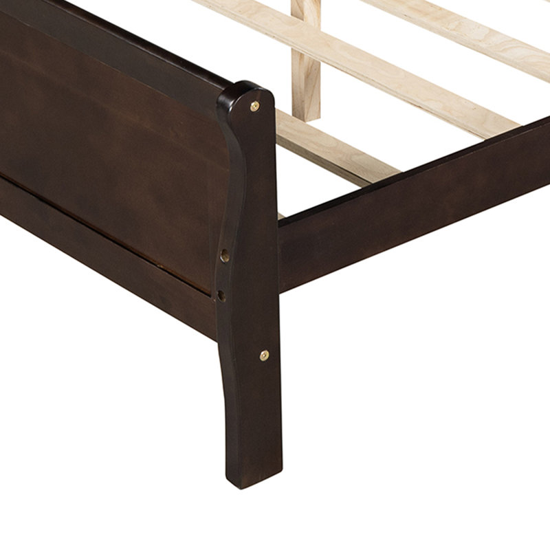 Lit plateforme en bois Baheerah, Espresso