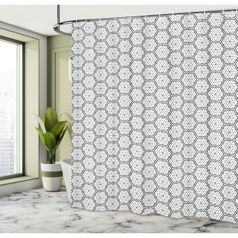Shower Curtain with Hooks Included, 75"H x 69"W