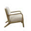 Fauteuil Mid-Century rembourré et confortable avec structure chic en bois massif et tissu d'ameublement-1989332946