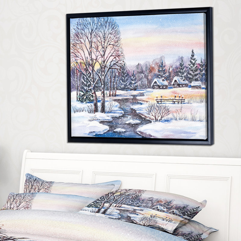 «Russian Winter Village», impression sur toile encadrée, H 28 po x l 60 po x P 1,5 po