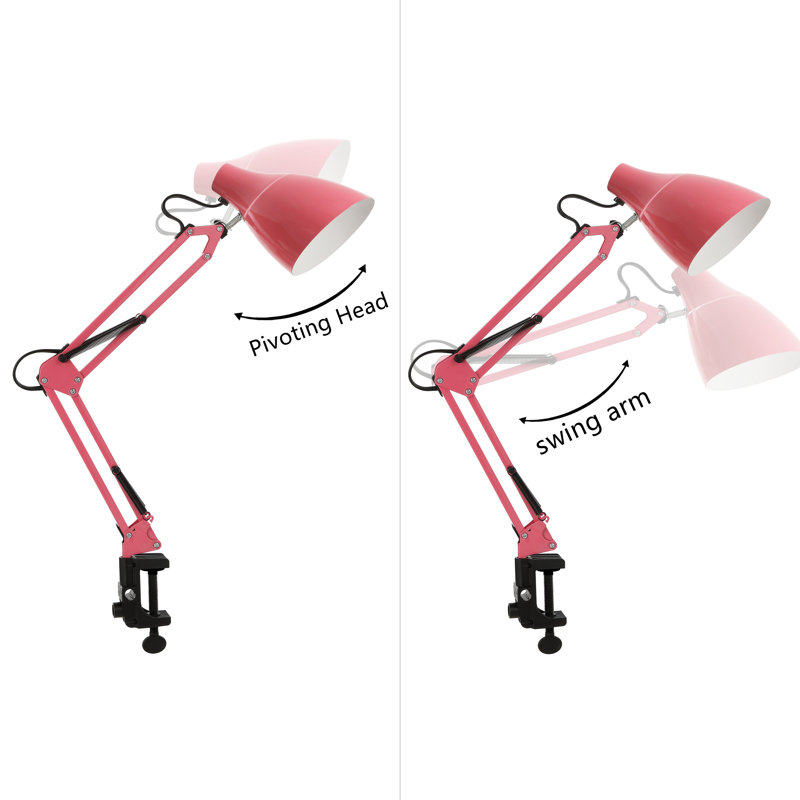 Lampe à pince en métal Kreshnik, Rose