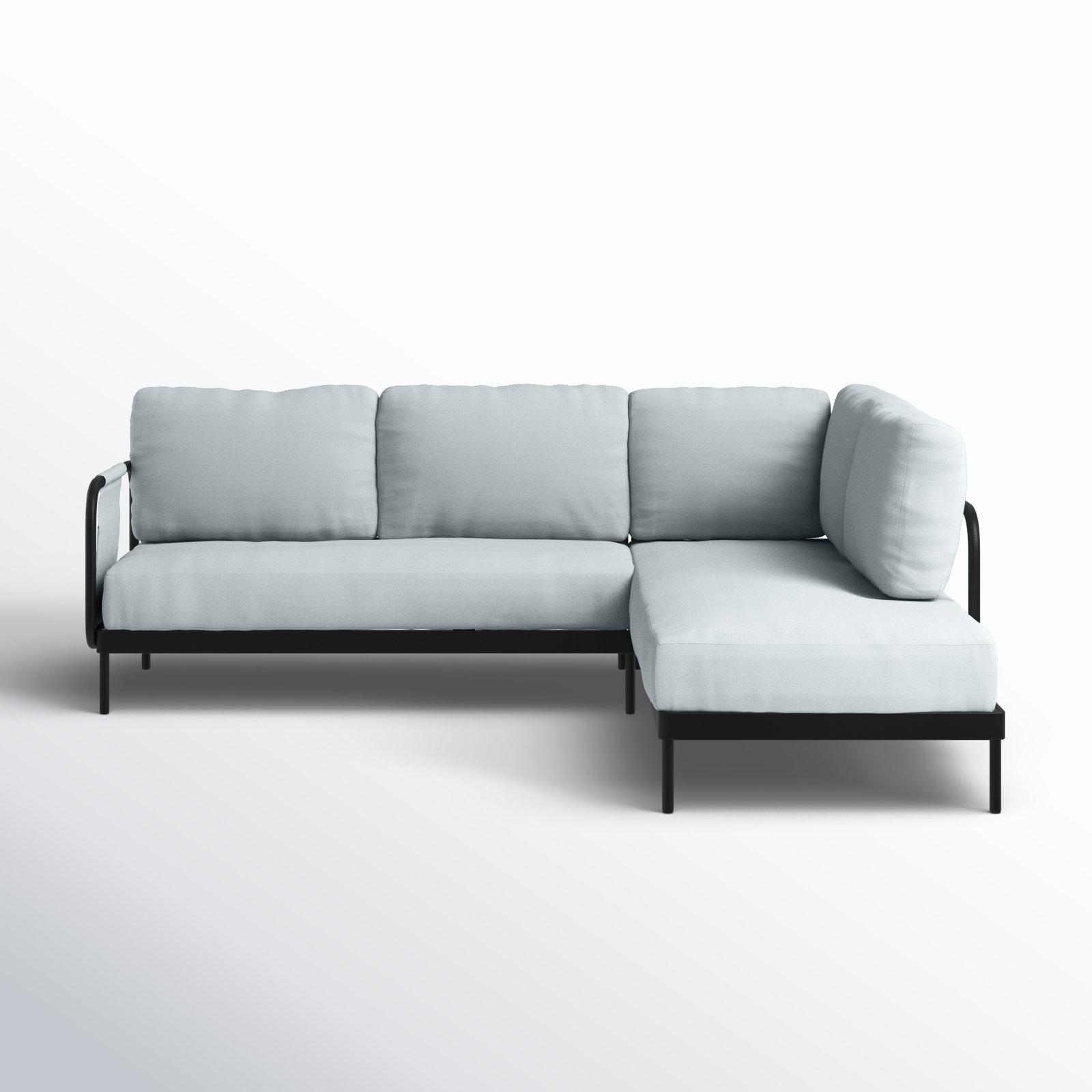 Darleen Aluminum Patio Sectional, Gray