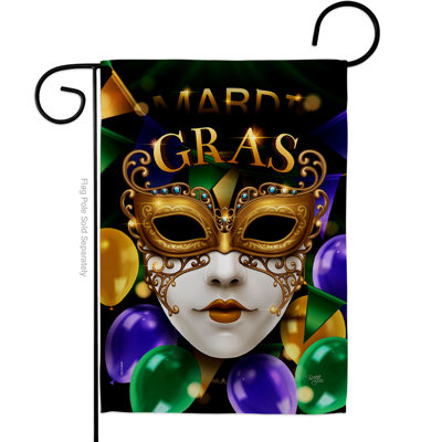 Avo Double Sided 18.5'' H x 13'' W Polyester Mardi Gras Garden Flag