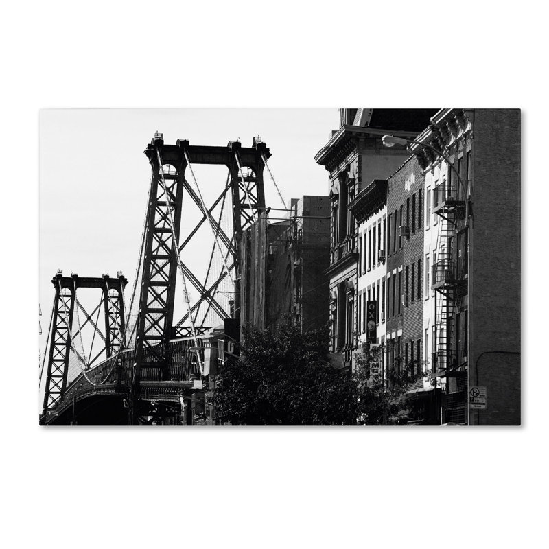 « williamsburg bridge » par yale gurney, reproduction de photo sur toile tendue, H 12 po x l 19 po x P 2 po