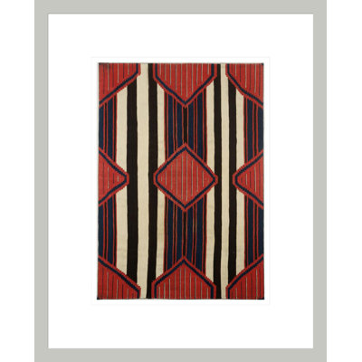 A classic Navajo chief's wearing blanket by Unknown - Framed Giclee Print