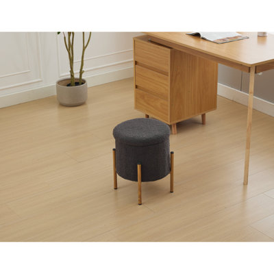Repose-pieds moderne avec rangement, repose-pieds avec base en métal, repose-pieds avec couvercle amovible et repose-pieds pour le salon, la chambre à coucher et la salle de maquillage
