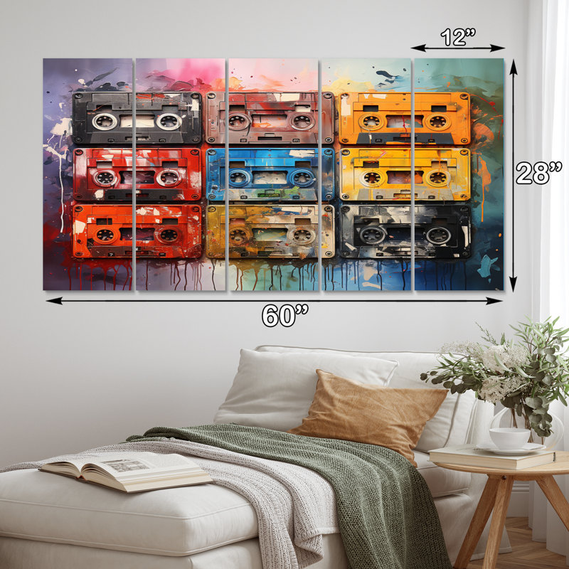 Colorful Echoes Of Cassette Tapes IV Entertainment Wall Decor