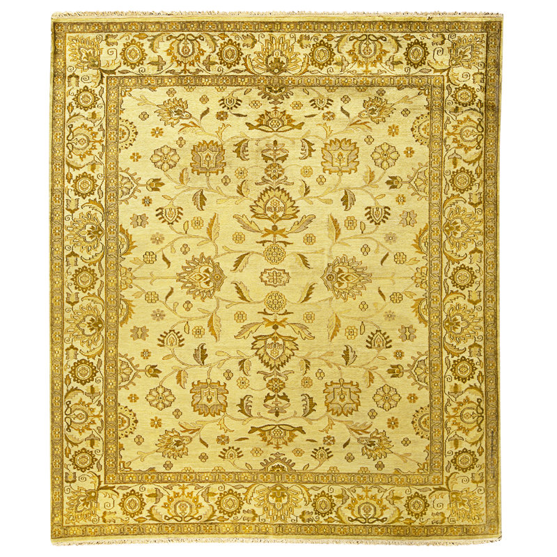 High-Quality Hand-Knotted Beige Area Rug