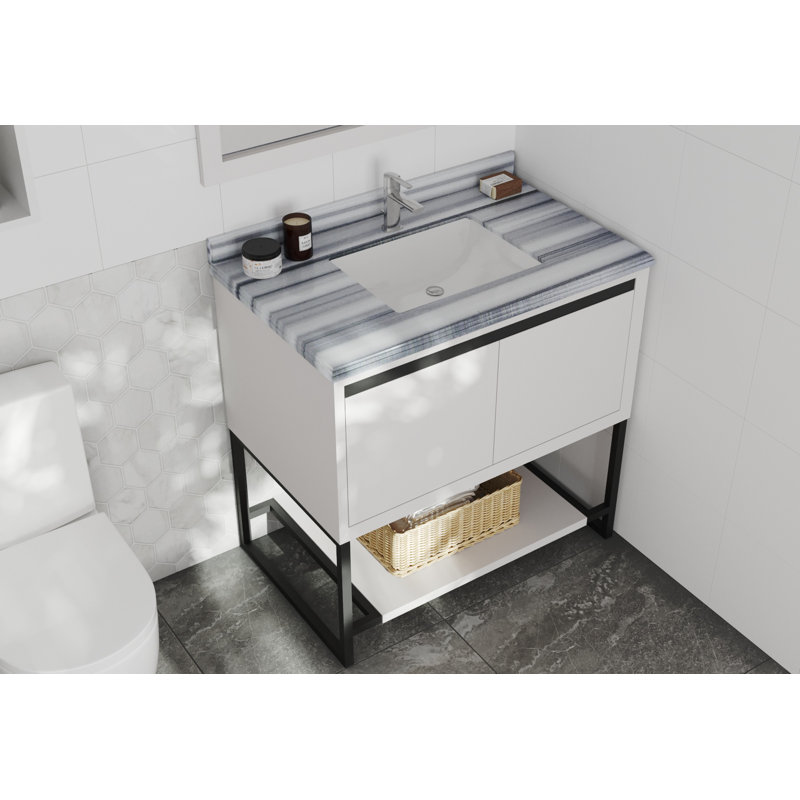 Ensemble de meuble-lavabo simple 36 po Riey, LXDV1126, Blanc