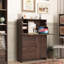 Armoire de bureau pour l'efficacité du bureau à la maison - avec rangement Noyer