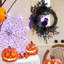 Couronne murale d'Halloween 22 pouces, hibou pré-éclairé avec yeux éclairés, décoration murale porte de feuilles de saule noir