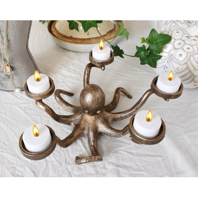 Iron Octopus Tea Candleholder