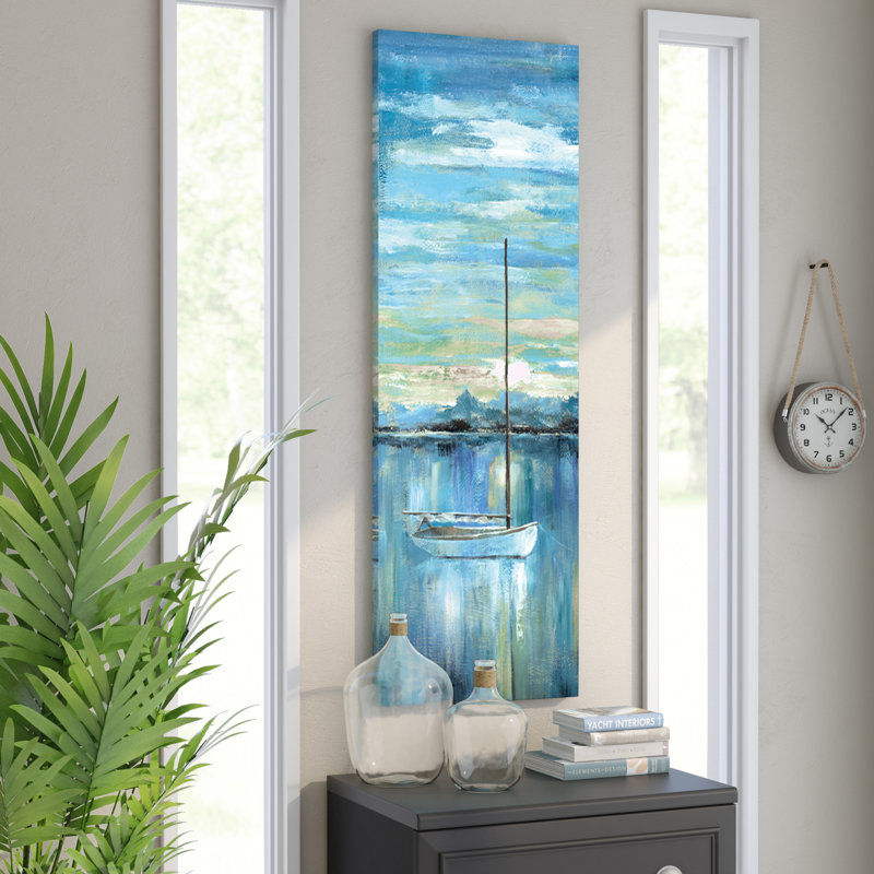 «Evening Bay I» - Impression sur toile tendue, H 12 po x l 36 po x 1,5 po