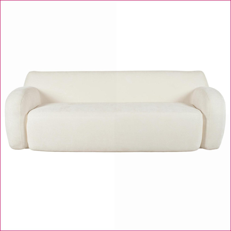 Canapé courbé minimaliste 3 places 81,5 po Sofas pour salons, chambres à coucher, appartements | Beige | Polyester, Beige