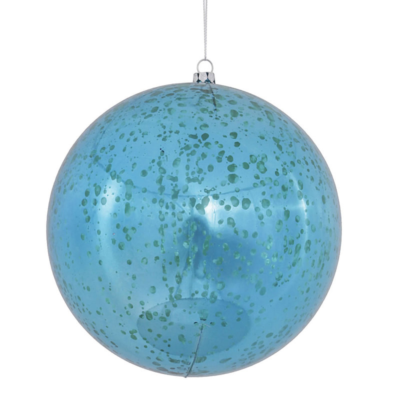 Ornement boule de mercure brillant, H 6 po x l 6 po x P 6 po, sarcelle