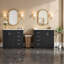 Meuble-lavabo double 72 po avec lavabo en céramique et 6 tiroirs avec portes à fermeture en douceur-83238602