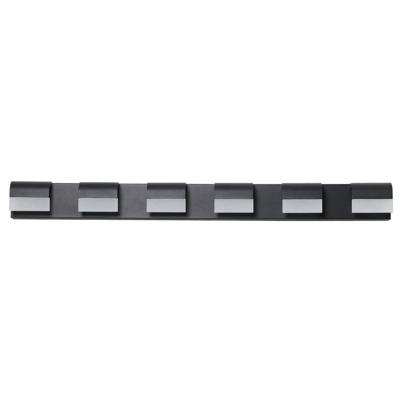 Barre d'éclairage de salle de bain à DEL 6 lumières à intensité variable, noir moderne, Noir mat, 6