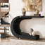 Console en bois noir de 43 po en forme de C, table d'entrée étroite, table d'appoint moderne pour vestibule, salon, derrière le canapé