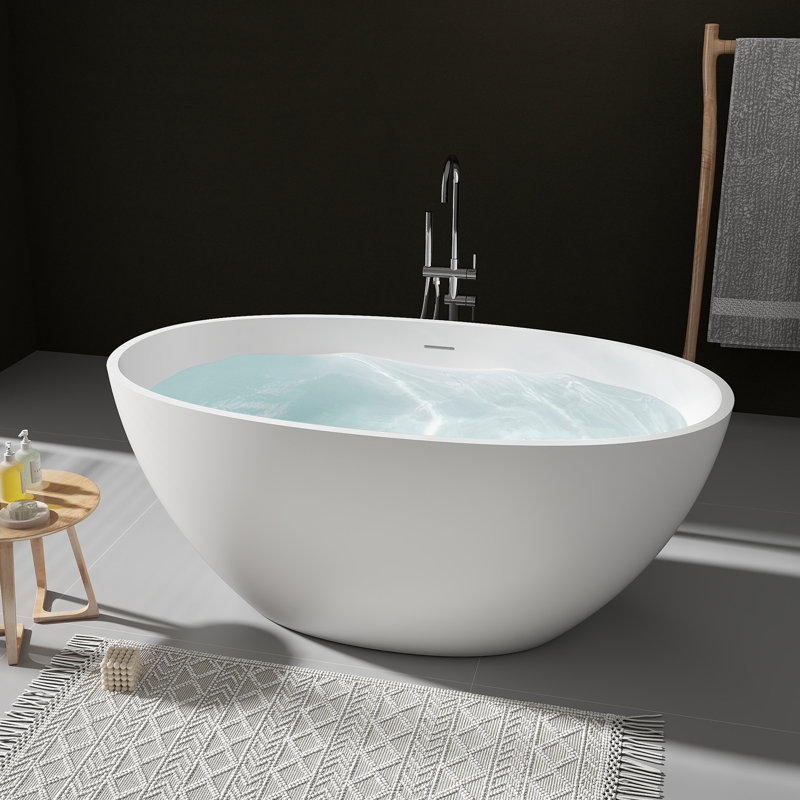 Baignoire de trempage autoportante 55 po x 30 po, Blanc