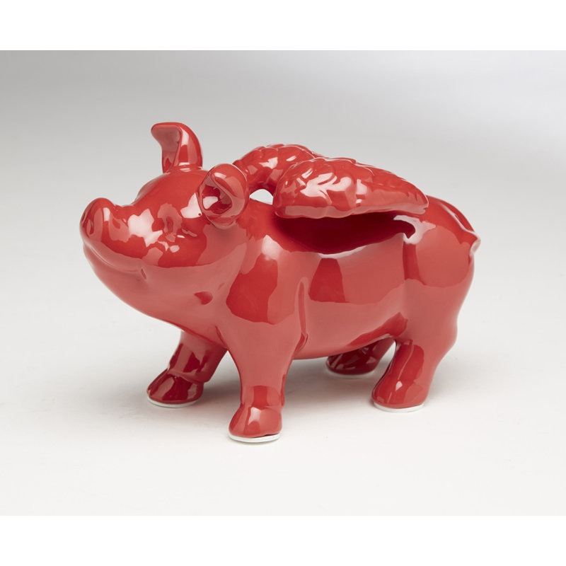 Flying Pig Figure, Red