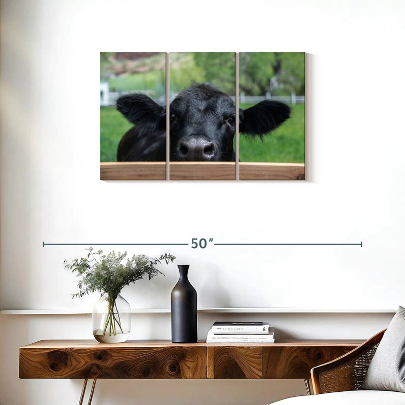 Nosy Ranch Cow, 20" H x 33" W