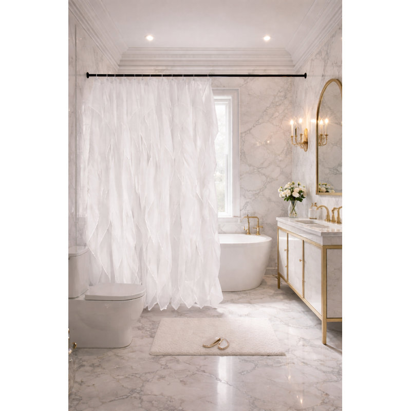 Rideau de douche simple Danieliz, Blanc