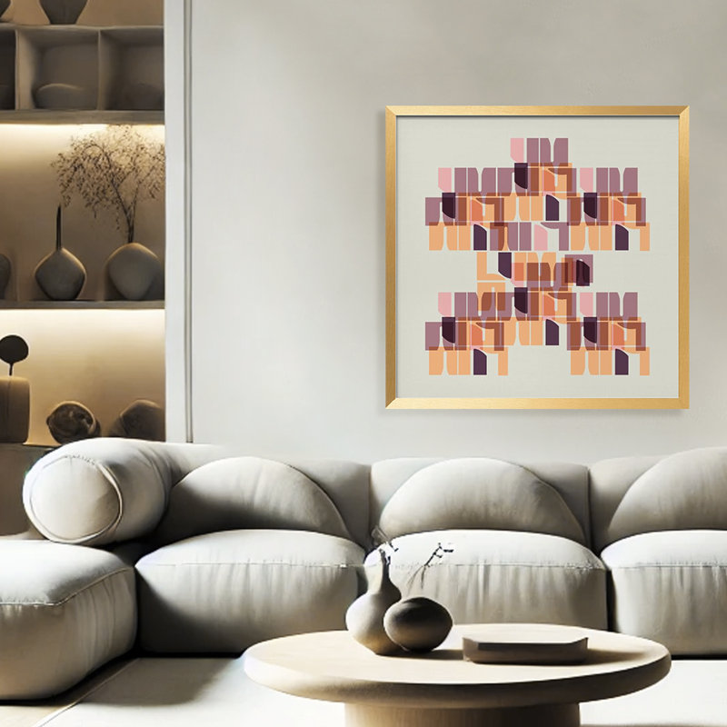 Abstract "Renfrew1" Framed Print Wall Art, 30" H x 30" W
