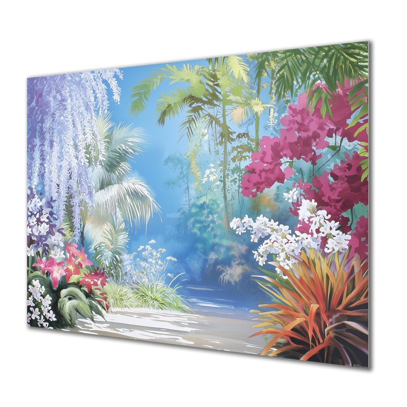 Tropical Garden View of Heaven II - Botanicals, impression murale sur métal, H 12 po x l 20 po x P 0,84 po
