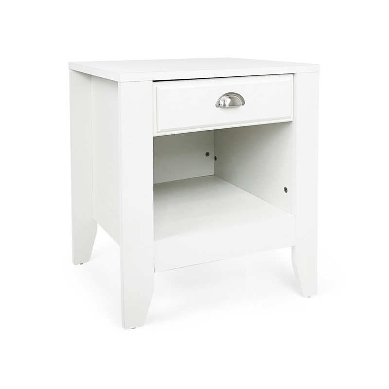 1 Drawer Nightstand, White, Individual