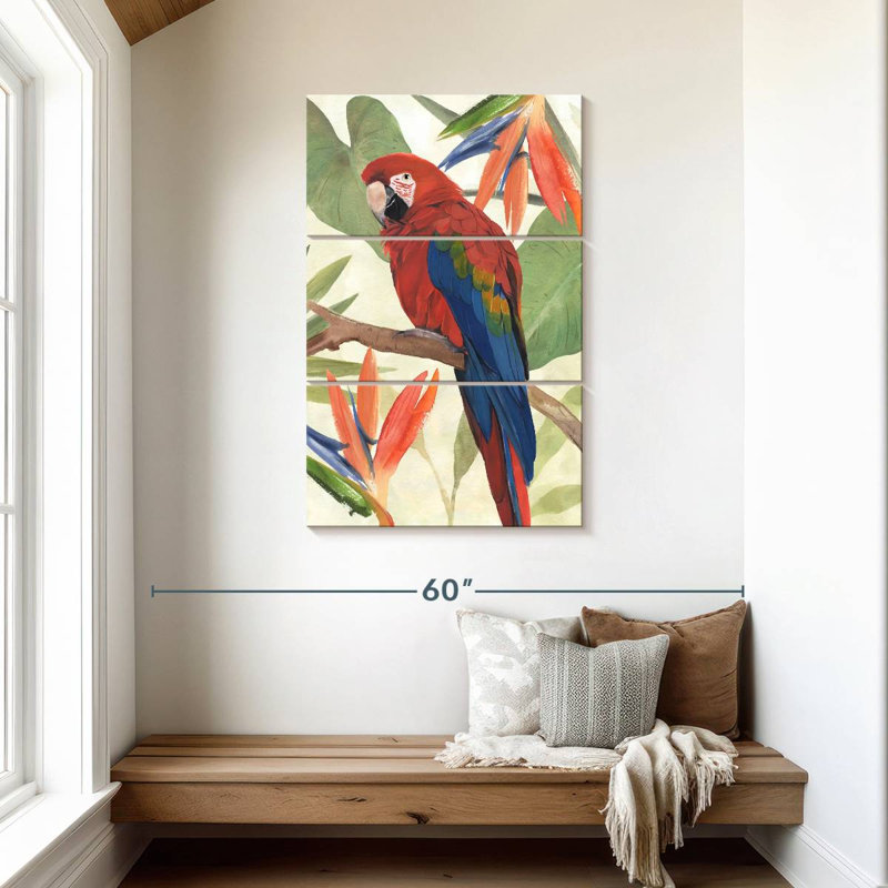 Brampt Tropical Parrot Composition II, 45" H x 28" W