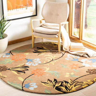 Tapis floral en laine et viscose touffeté à la main Soho