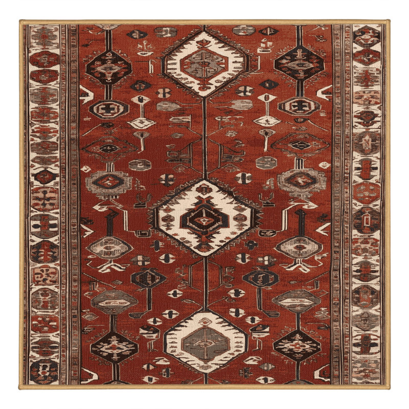 Machine Washable Turkish Brown Area Rug, Square 7'