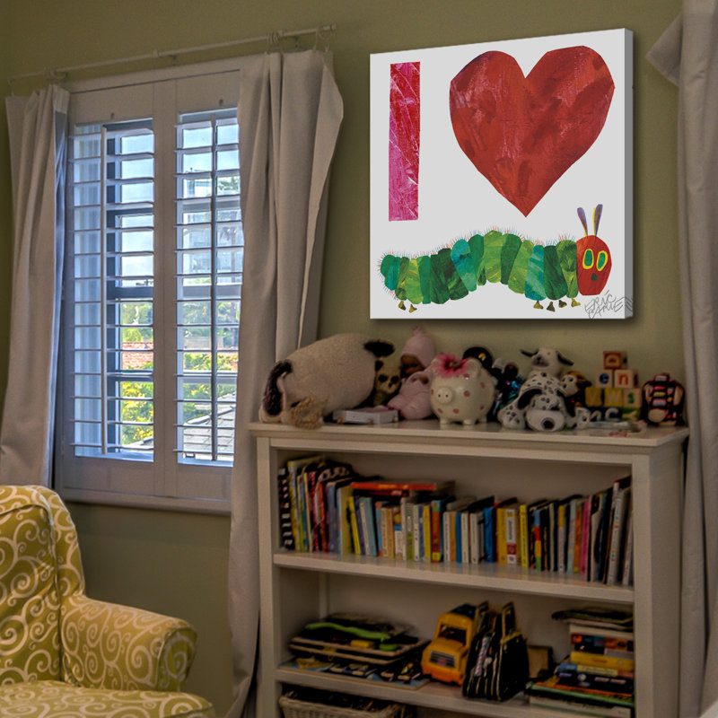 I Heart Caterpillars 2 - Painting on Canvas, 45cm H x 45cm W