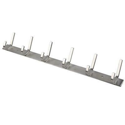 High Load-Bearing 304 Stainless Steel Hook Rail Coat Rack, Satin Finish,  Practical Home Storage And Organization Solution For Bedroom, Bathroom