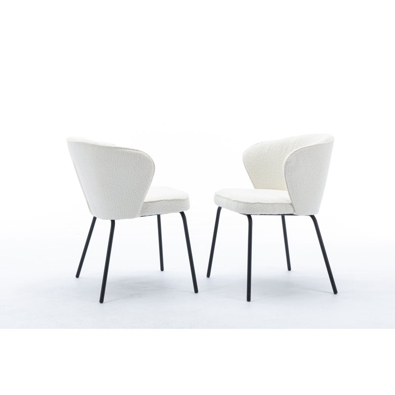 Chaise de salle à manger Donohoe Boucle, 2, Ivoire