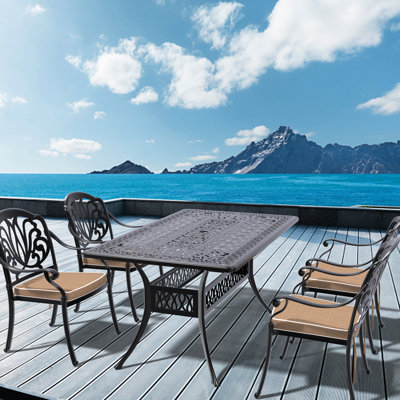 Chaises et table d'extérieur en aluminium pour l'extérieur