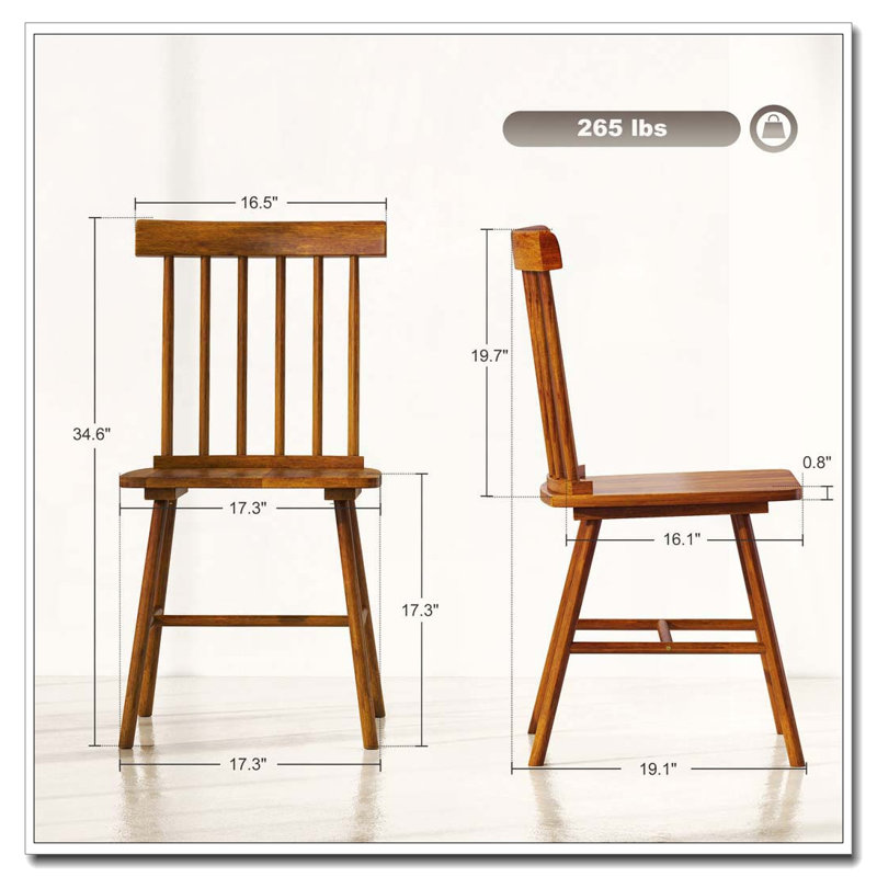 Dossier de chaise de salle à manger avec cadre en bois d'hévéa polyvalent, Marron clair