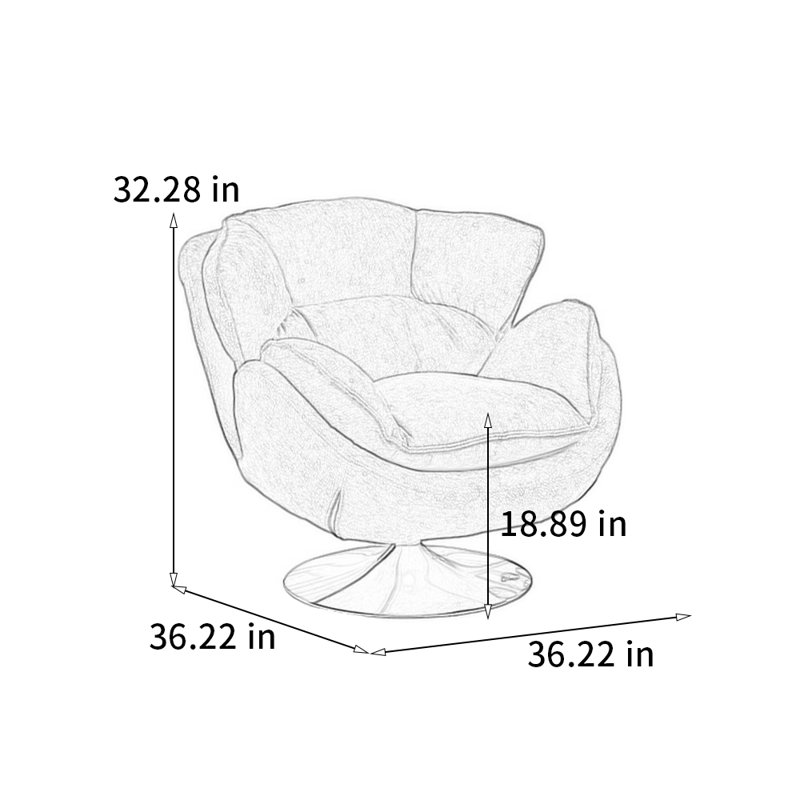 Chaise rotative moderne de loisirs, Blanc cassé