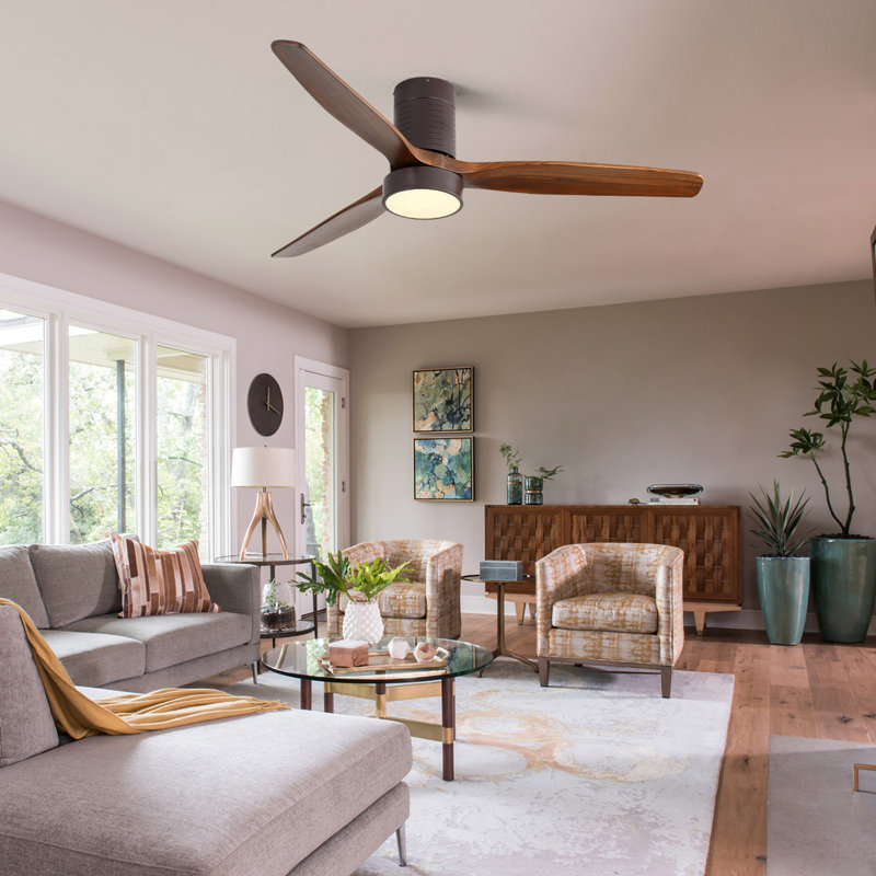 Ventilateur de plafond encastré de 52 pouces avec lumière DEL et télécommande