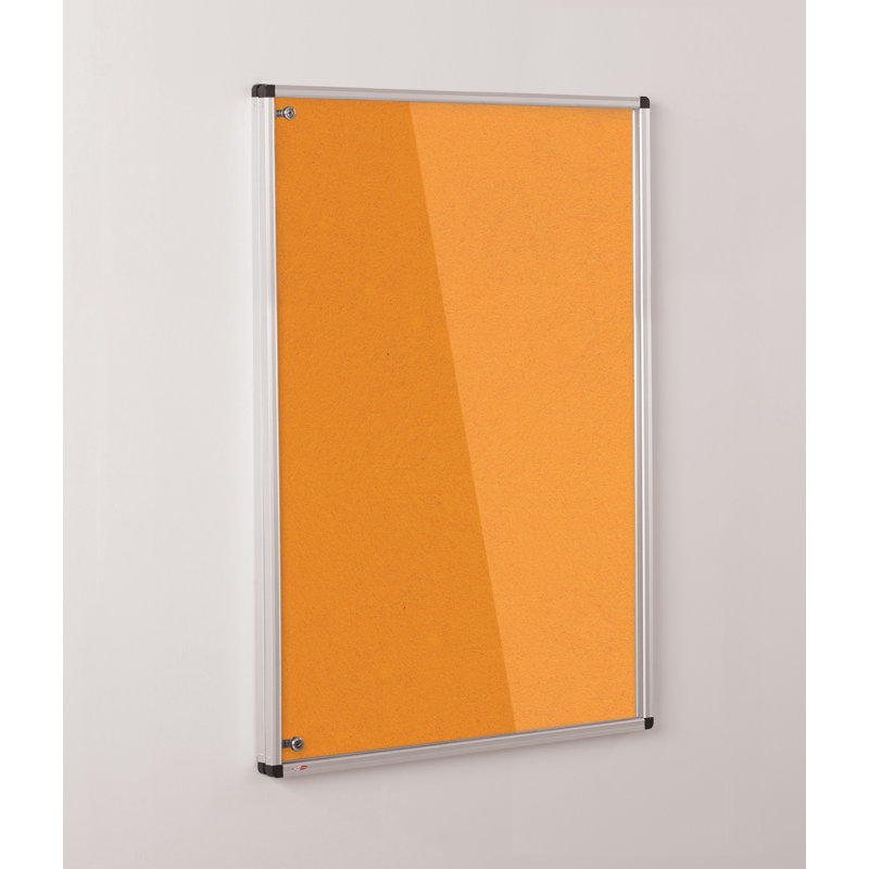 Wall Mounted Bulletin Board, 120 cm H x 90 cm W x 3.2 cm D, Orange