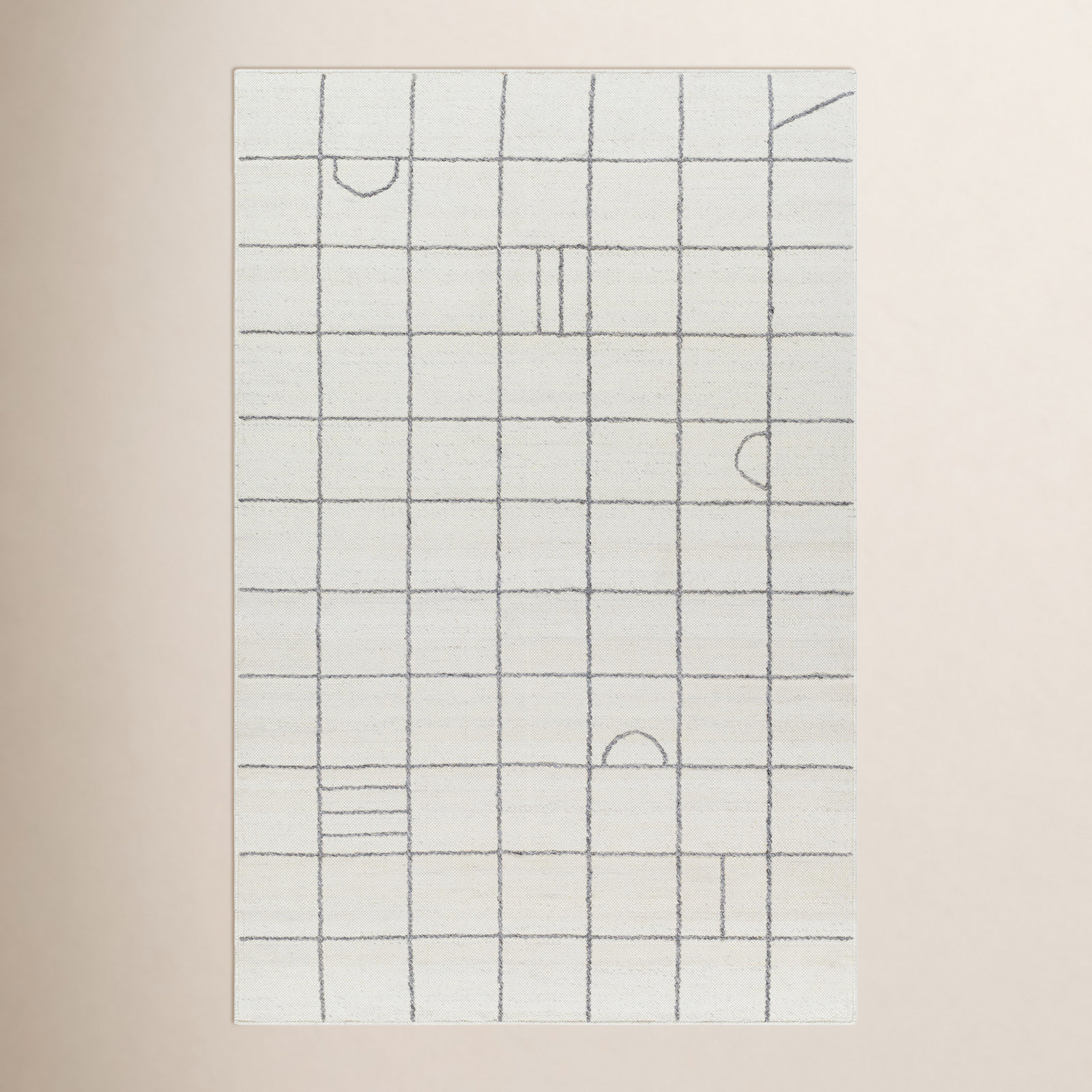 Loeb Flatweave Checkered Rug, Rectangle 2' x 3'